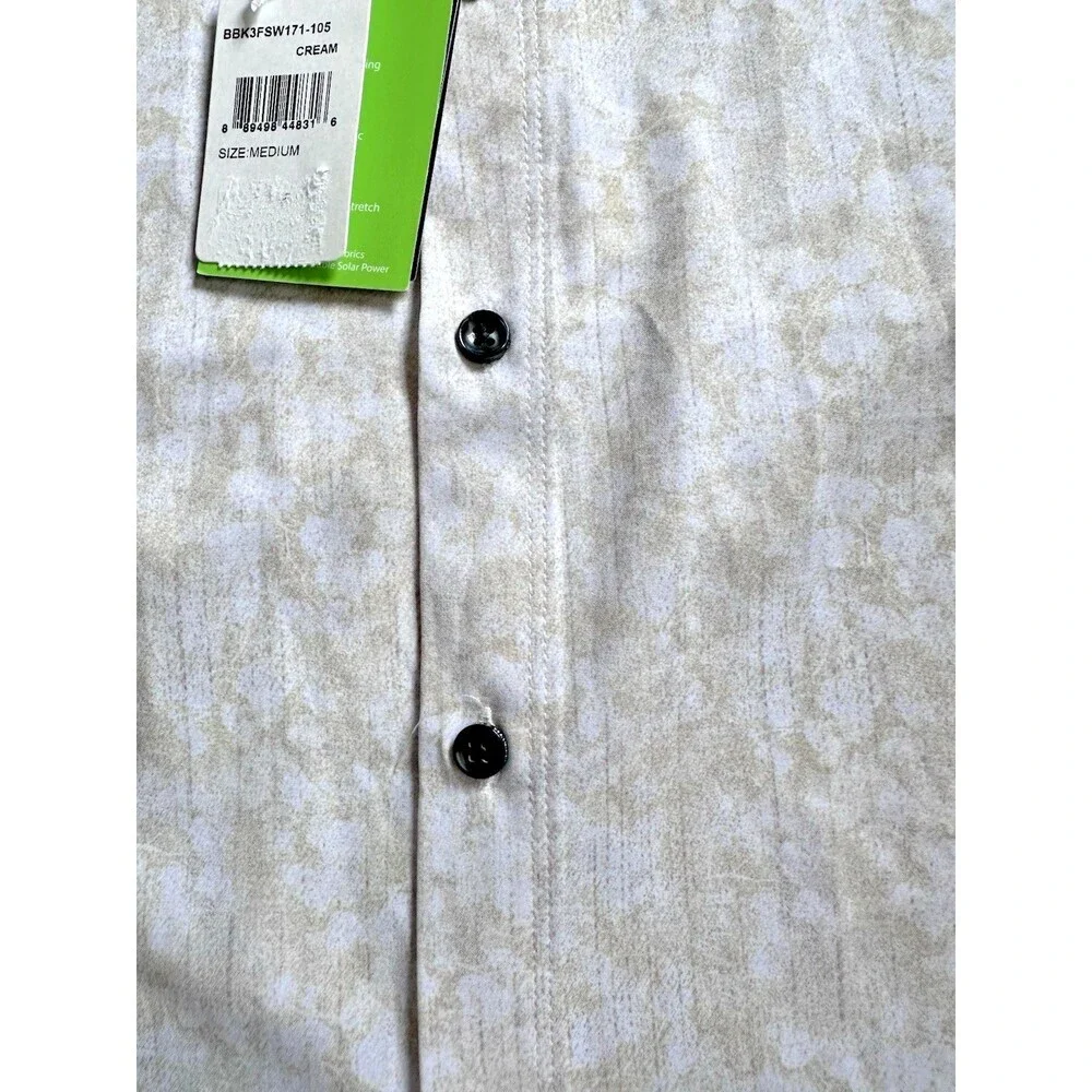 Brooklyn Brigade Men's Moisture-Wicking Abstract Floral Button Down Shirt M